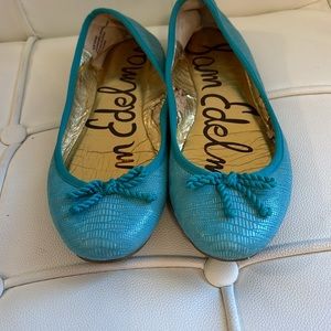 Sam Edelman turquoise ballerina flats. Average used condition. 8.5M.